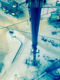 Hauling a crane
